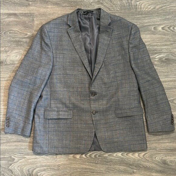 Ralph Lauren Other - Ralph Lauren 48R Gray Plaid Blue Blazer Suit Jacket Sport Coat Two Button Wool